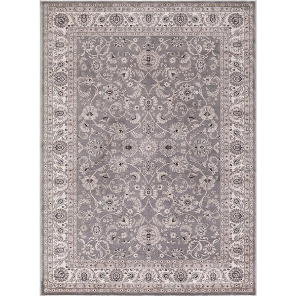 Concord Global 6 ft. 7 in. x 9 ft. 3 in. Kashan Bergama - Grey 28166